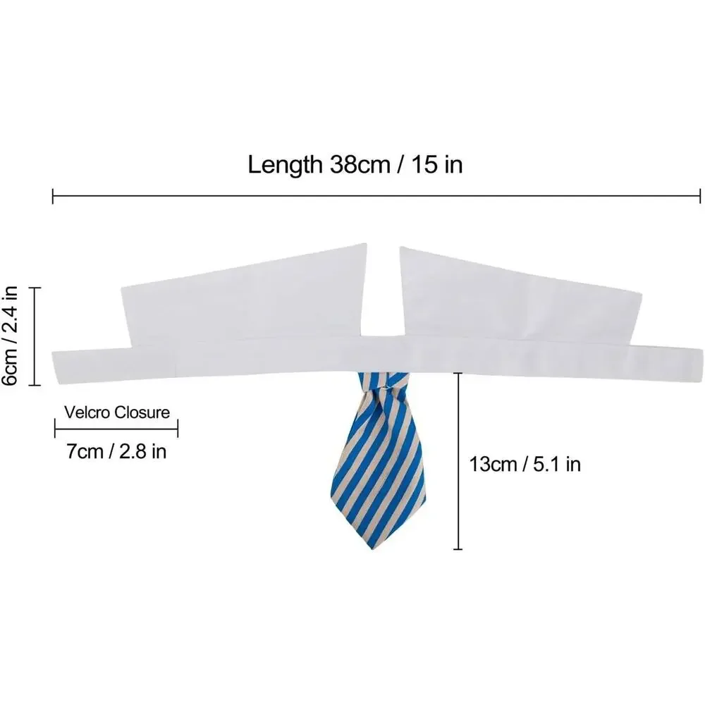 Adjustable Formal Collar Neck Tie for Dogs & Cats Blue & Tan